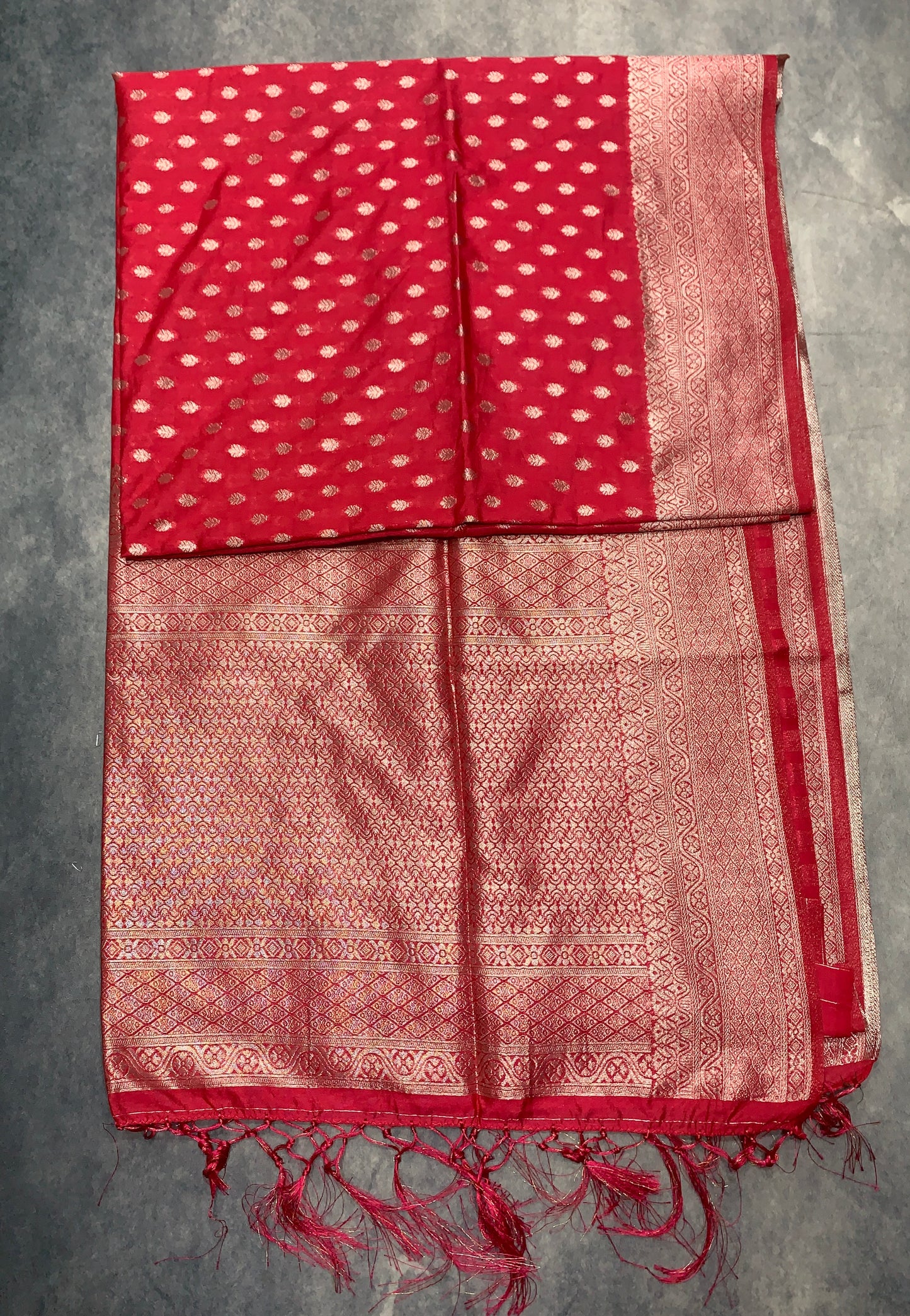Soft Silk Casual Saree Tomato Pink Colour with Sliver Colour Border