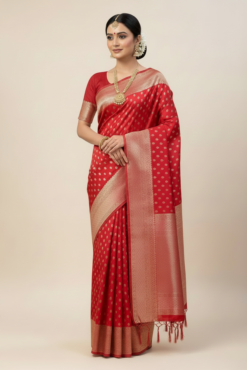 Soft Silk Casual Saree Tomato Pink Colour with Sliver Colour Border
