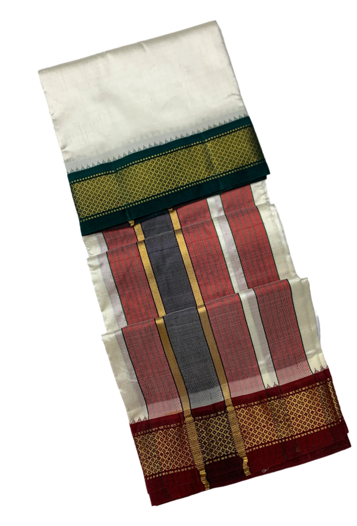 Silk Pooja Towel White Colour