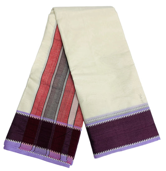 9X5 Cotton Unbleached dhoti with Angavastram