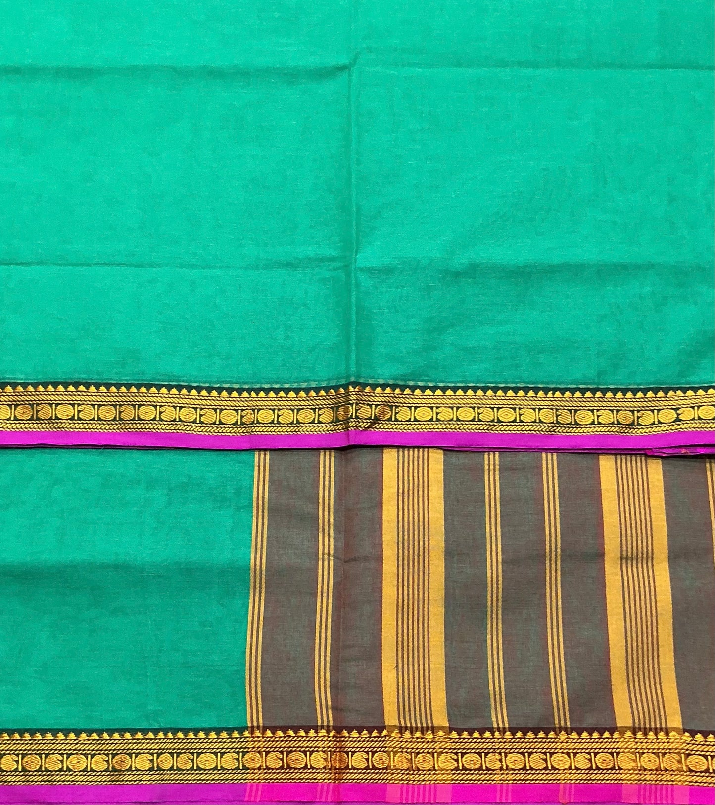 Chettinad Cotton Saree Sapphire Colour with Purple Colour with Thread Work Border