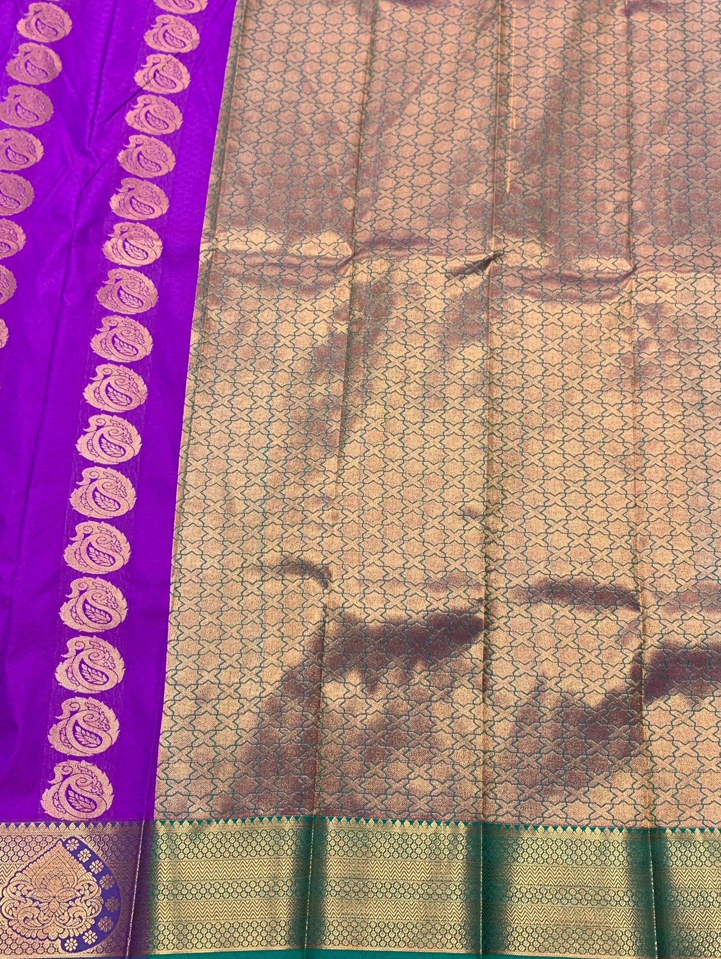 Vegan Silk Saree Vadamali Colour Saree with Copper Border