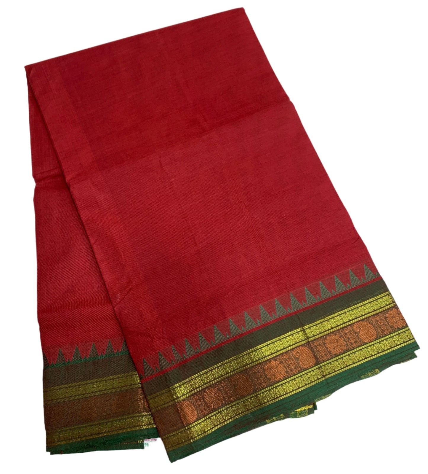 Chettinad Cotton Saree Maroon Colour with Green Border