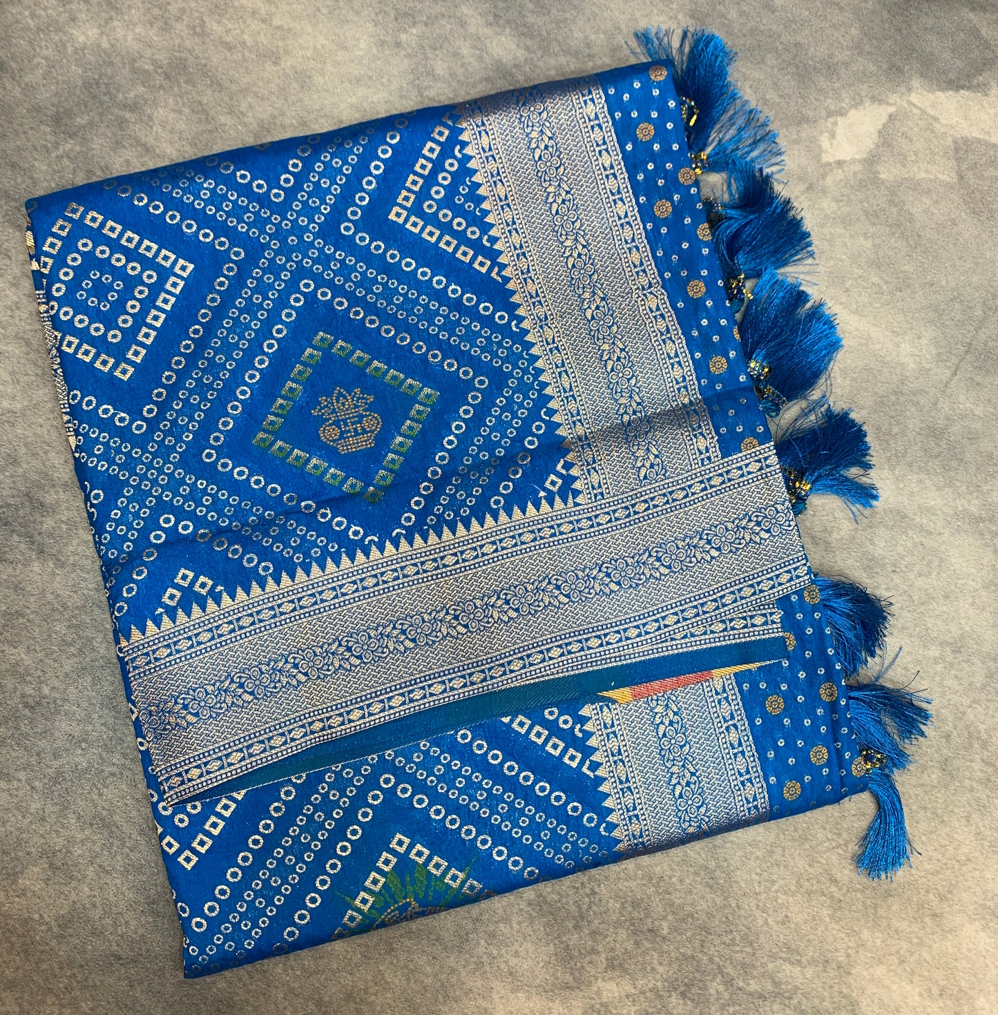 Banaras Soft Silk Saree Sky Blue Colour with Sliver Colour Floral Design Border