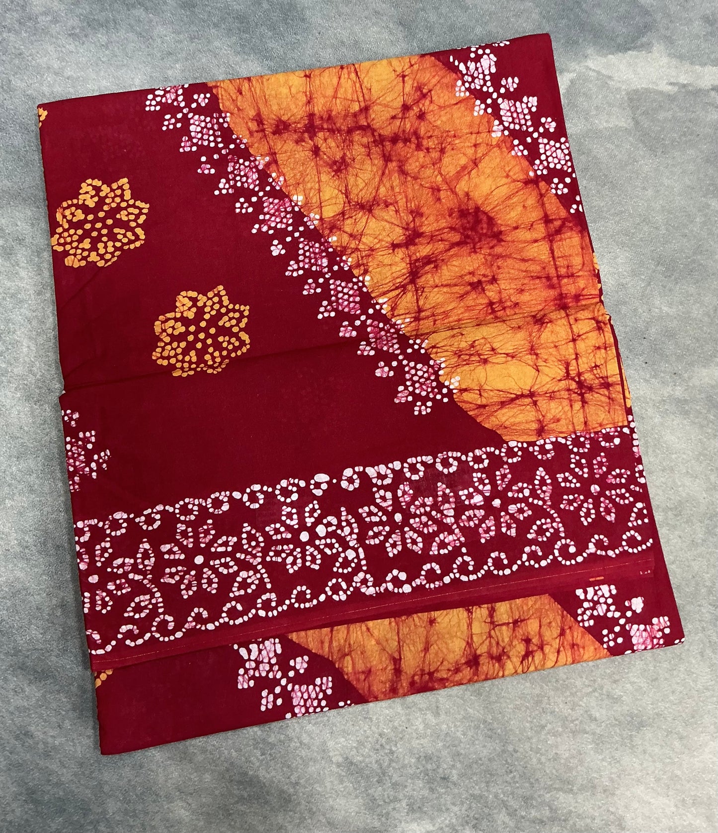 Chettinad Sungudi Cotton Dual Colour Saree with Maroon Colour Border