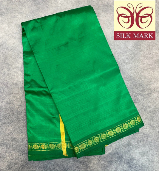 Silk Pooja Towel Green colour