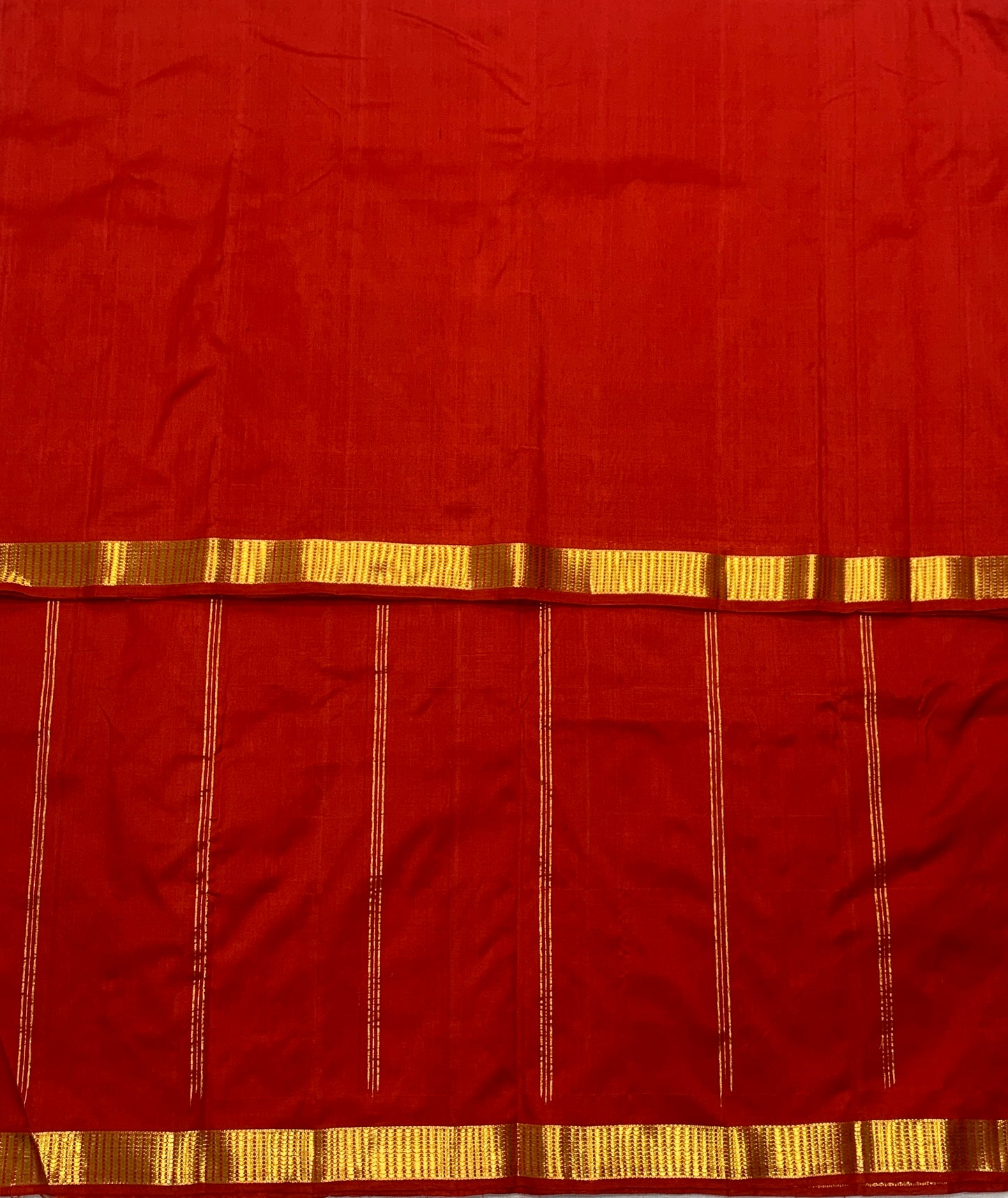 Pure Kanchipuram Silk Red Colour with Golden Zari Border