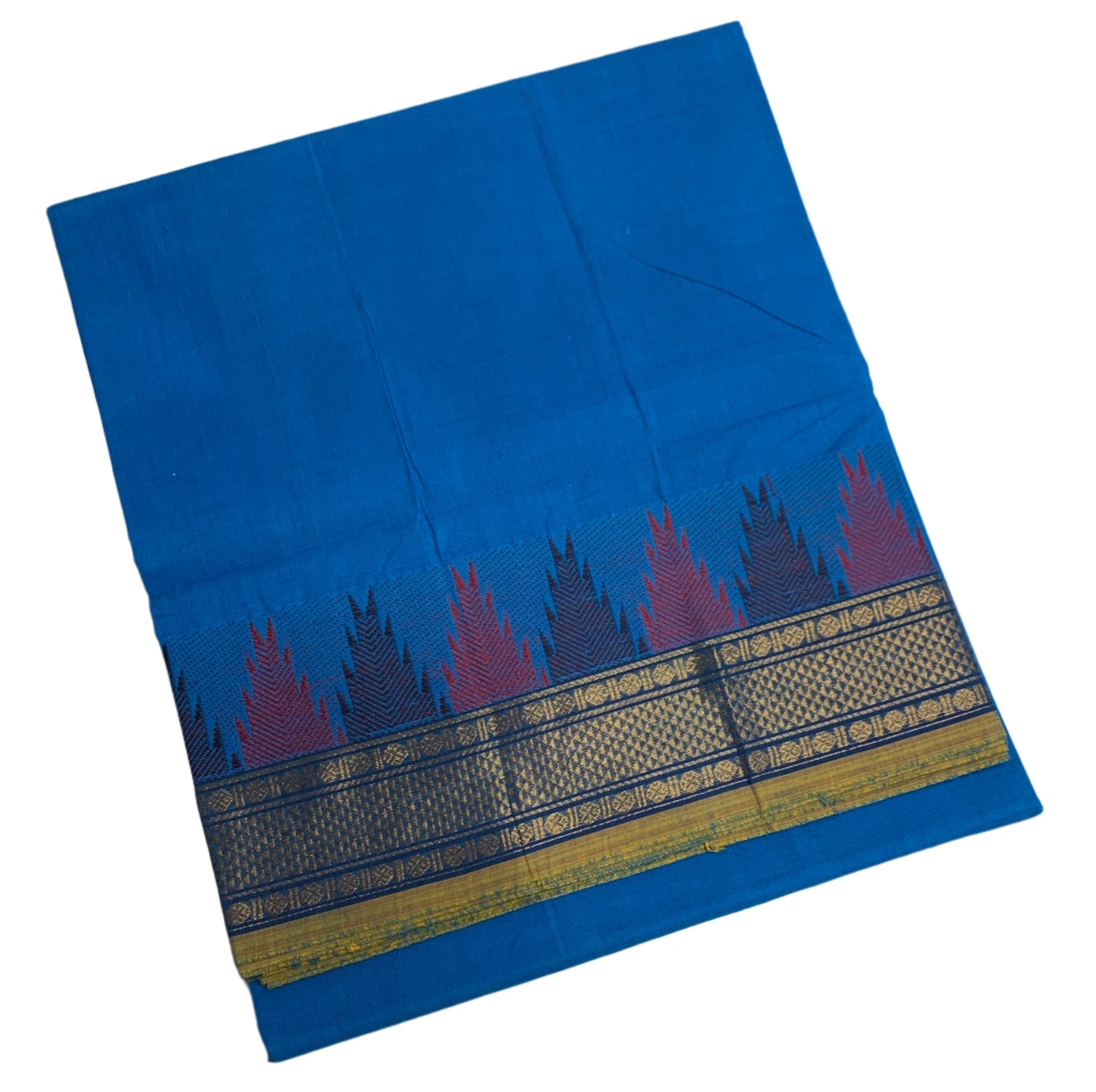 Chettinad Cotton Saree Sky Blue Colour with Blue Border