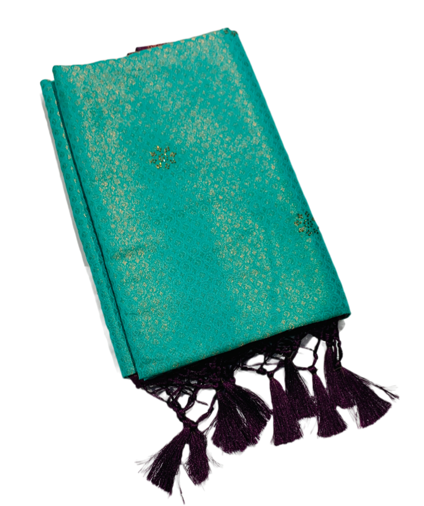 Soft Silk Saree Rama Green Colour with Magenta Pallu