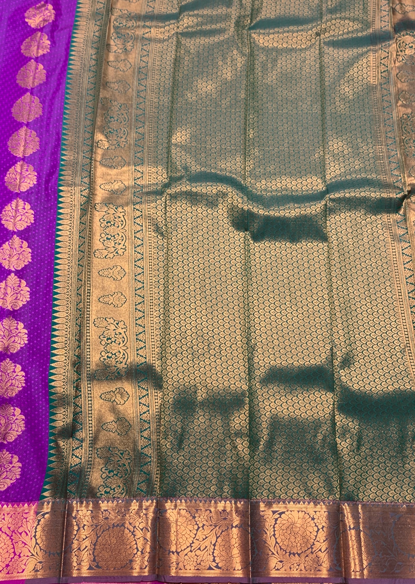 Vegan Silk Saree Vadamali Colour Saree with Copper Border