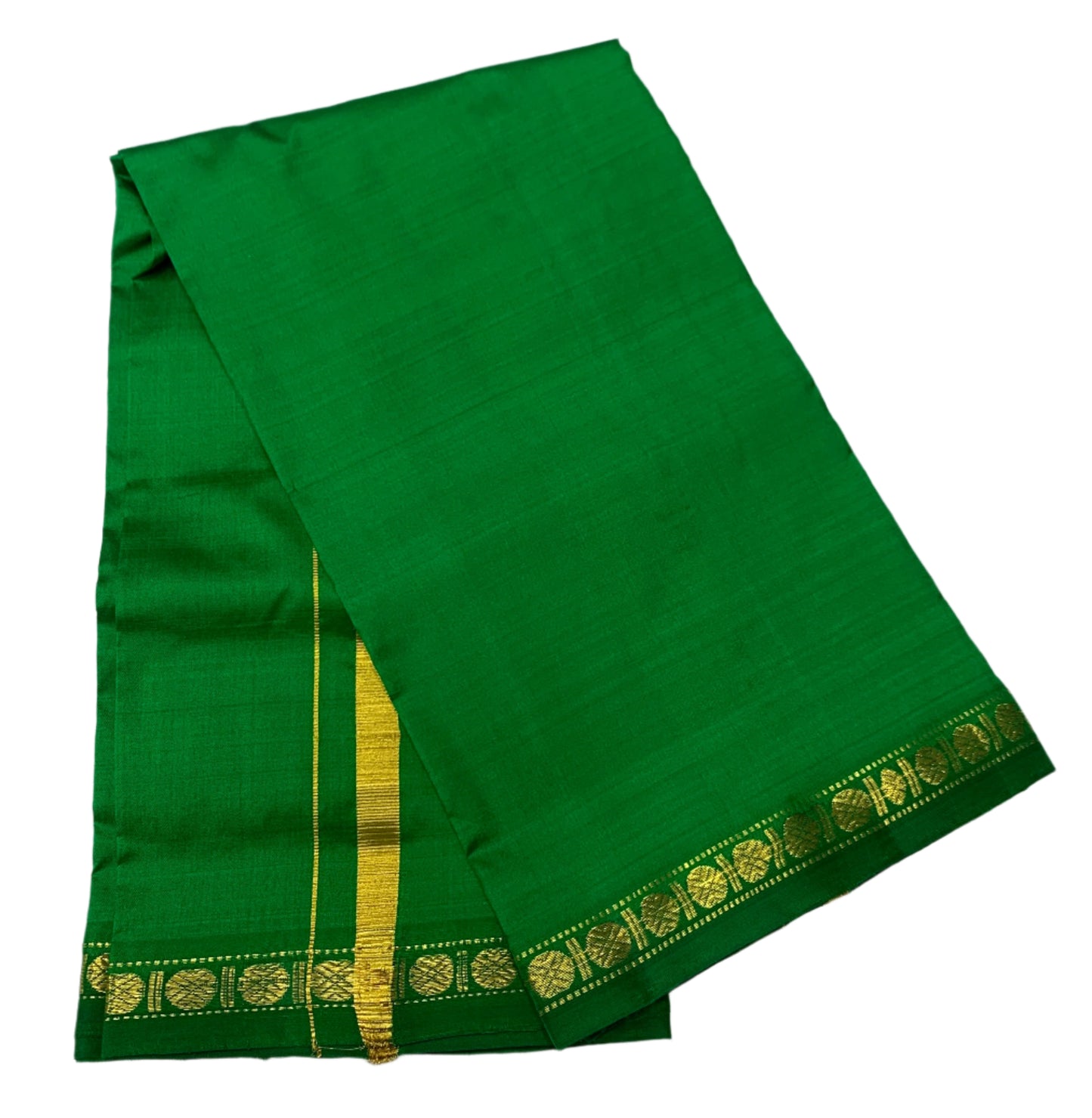 Silk Pooja Towel Green colour