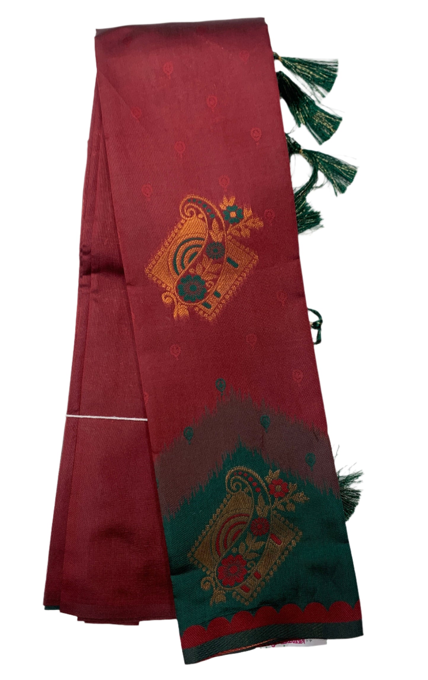 Art Silk Saree Maroon Colour with Green Border