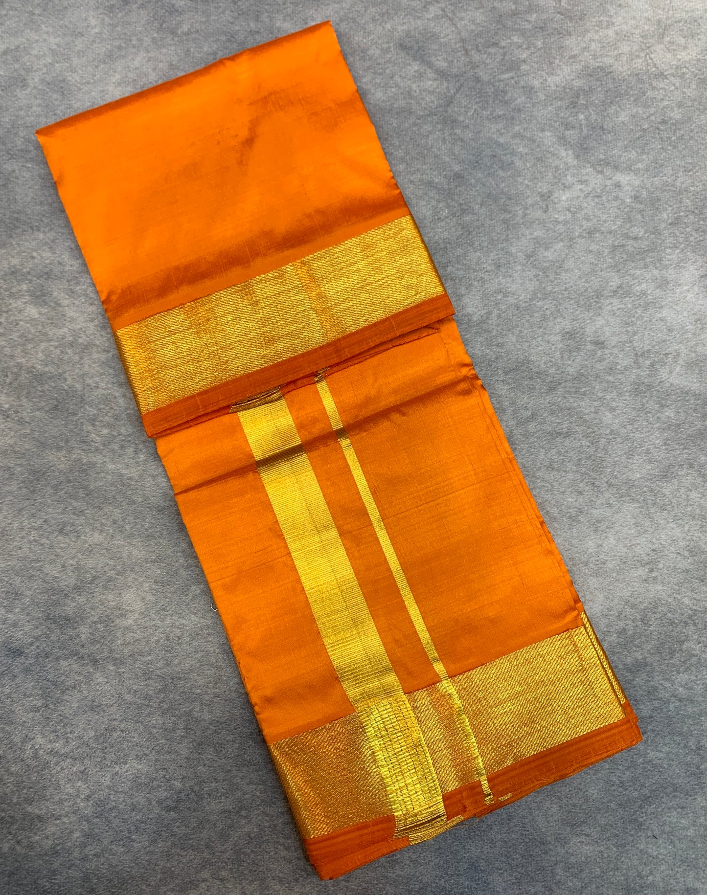 4 Mulam Silk Pooja Towel Russet Colour with Zari Border
