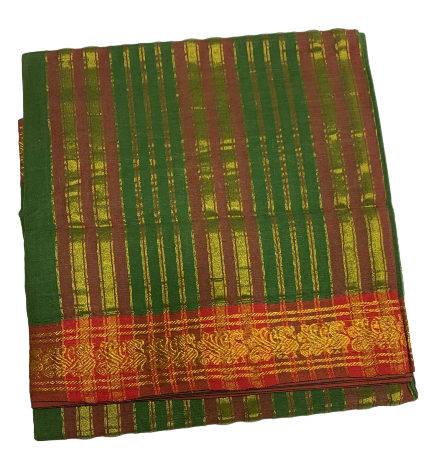 Chettinad Cotton Saree Light Green Colour with Maroon Border