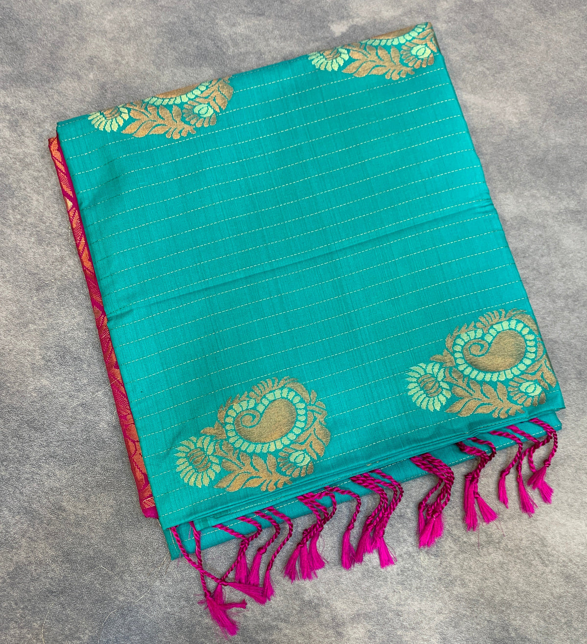 Art Silk Saree Sapphire Colour with Borderless