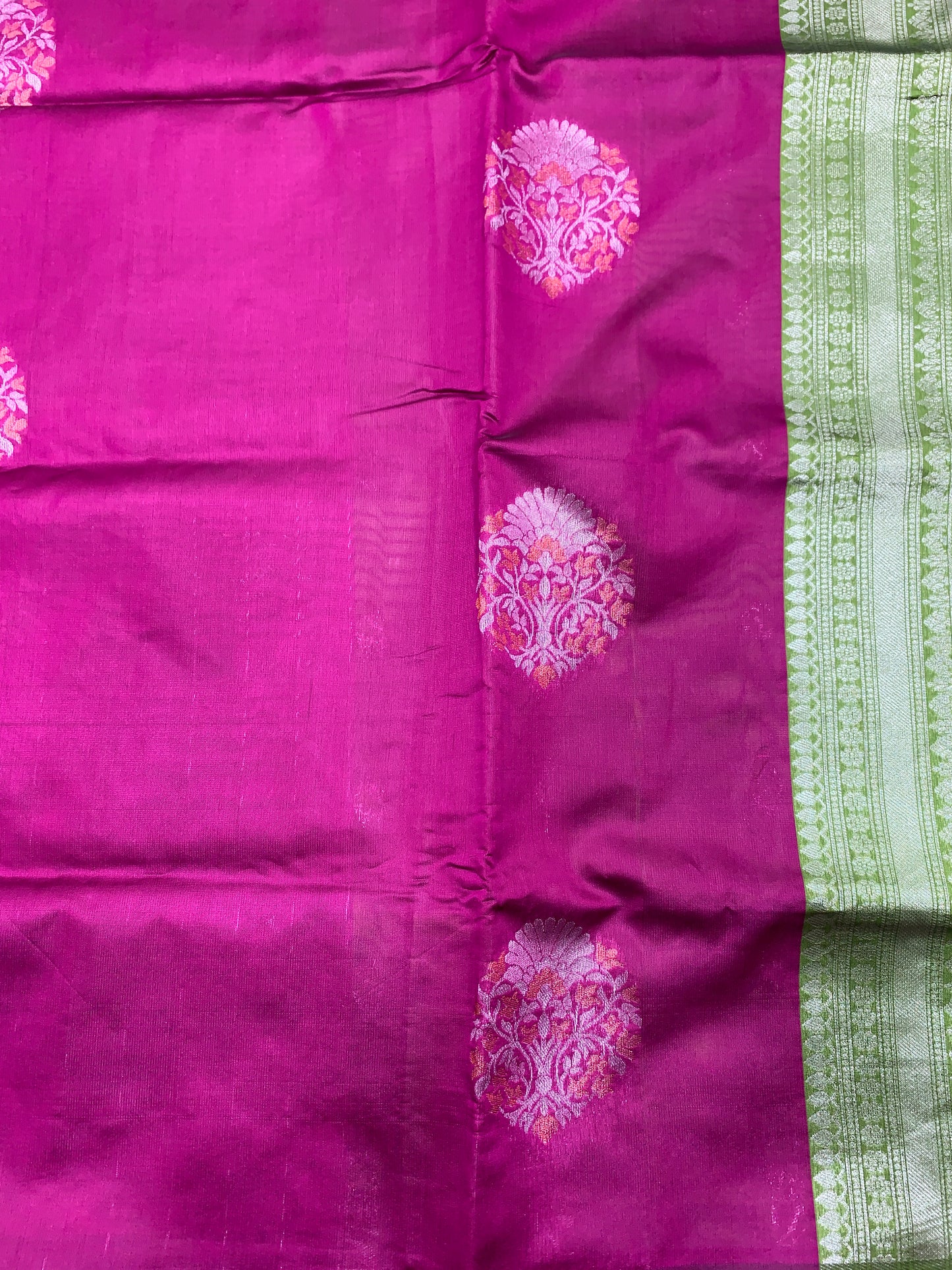 Paper Silk Saree Purple Colour with Border less