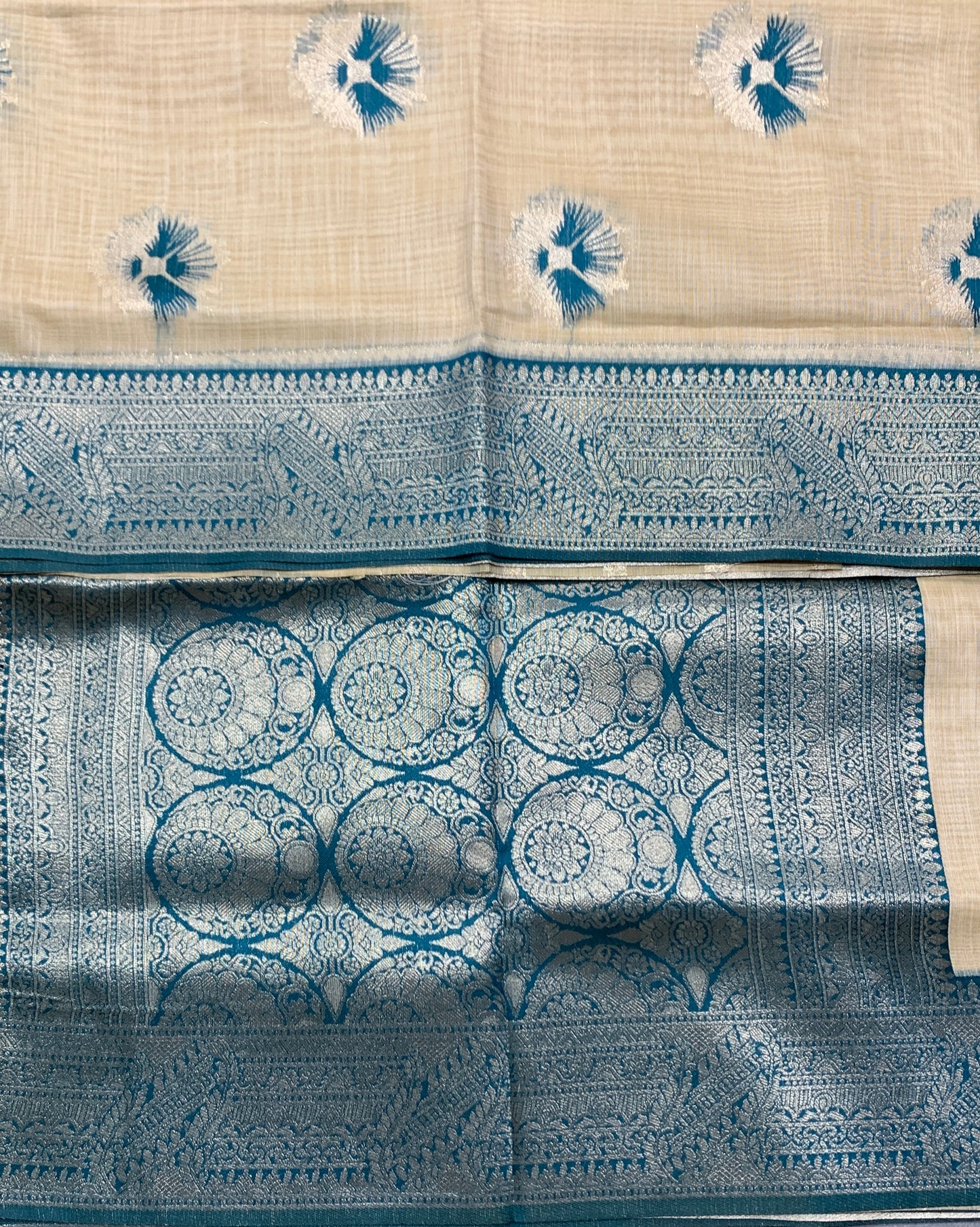 Banaras Katan Saree Tussar Colour with Katan Work Border