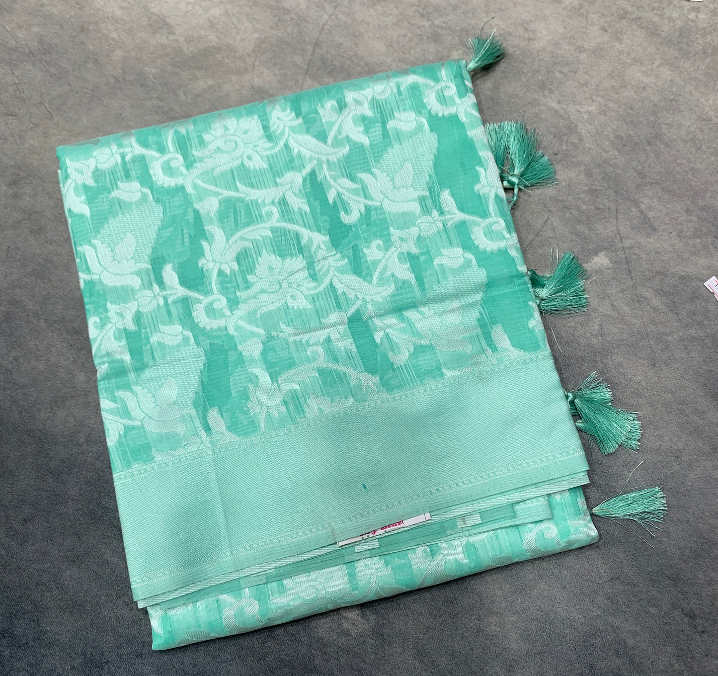 Banaras Katan Saree Sapphire Colour with Katan Work Border