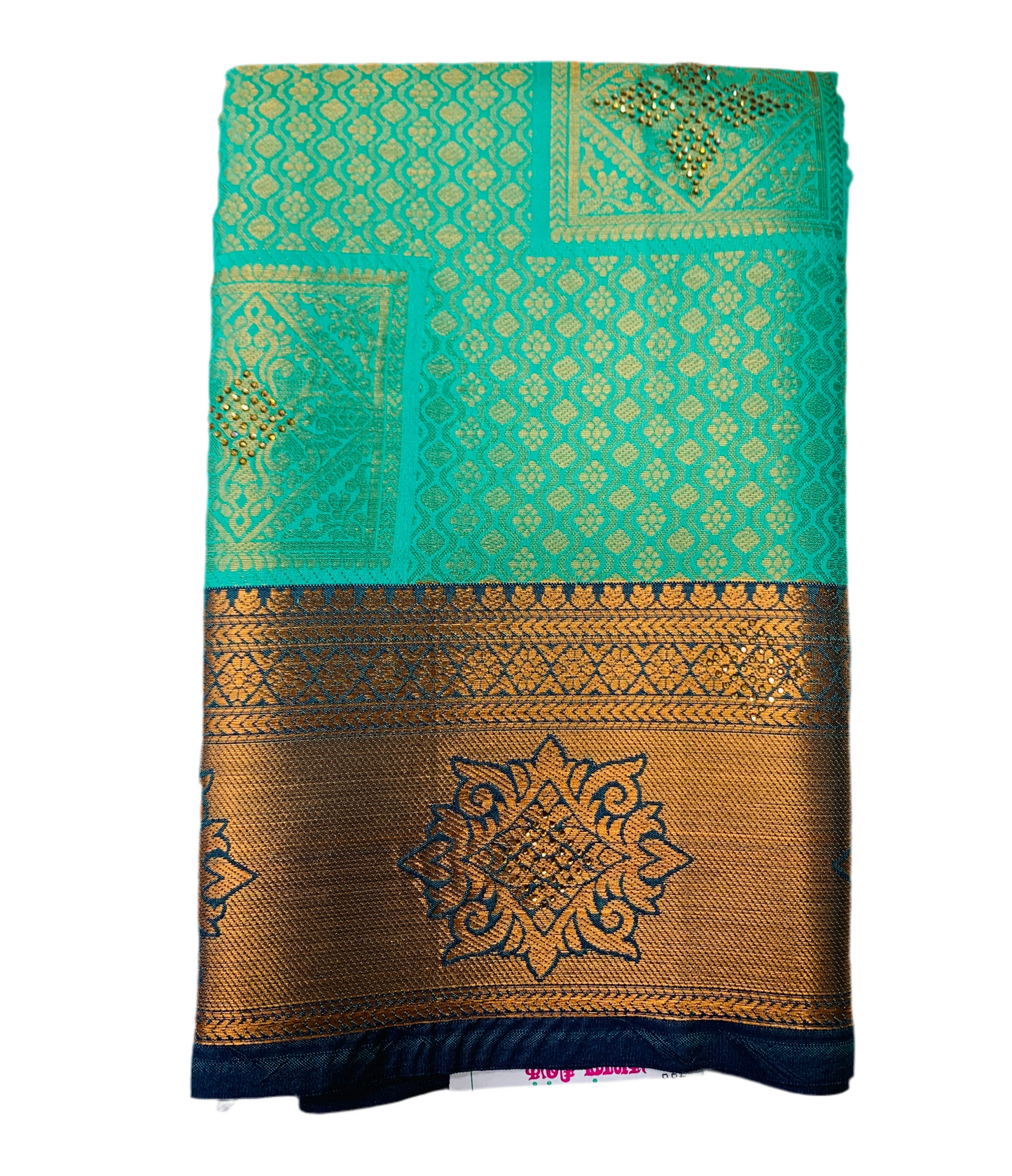 Art Silk Saree Sapphire Colour with Blue Border