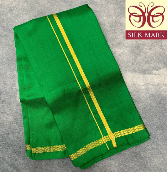 Silk Pooja Towel Green Colour