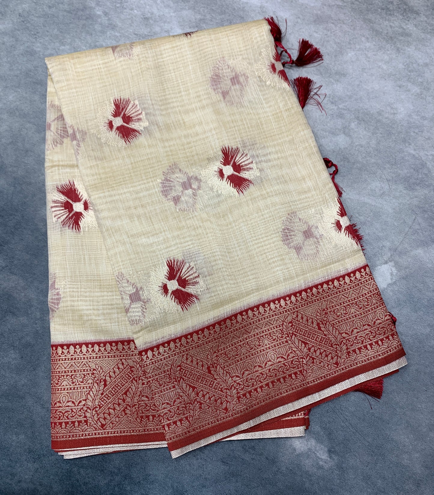 Banaras Katan Saree Tussar Colour with Katan Work Border