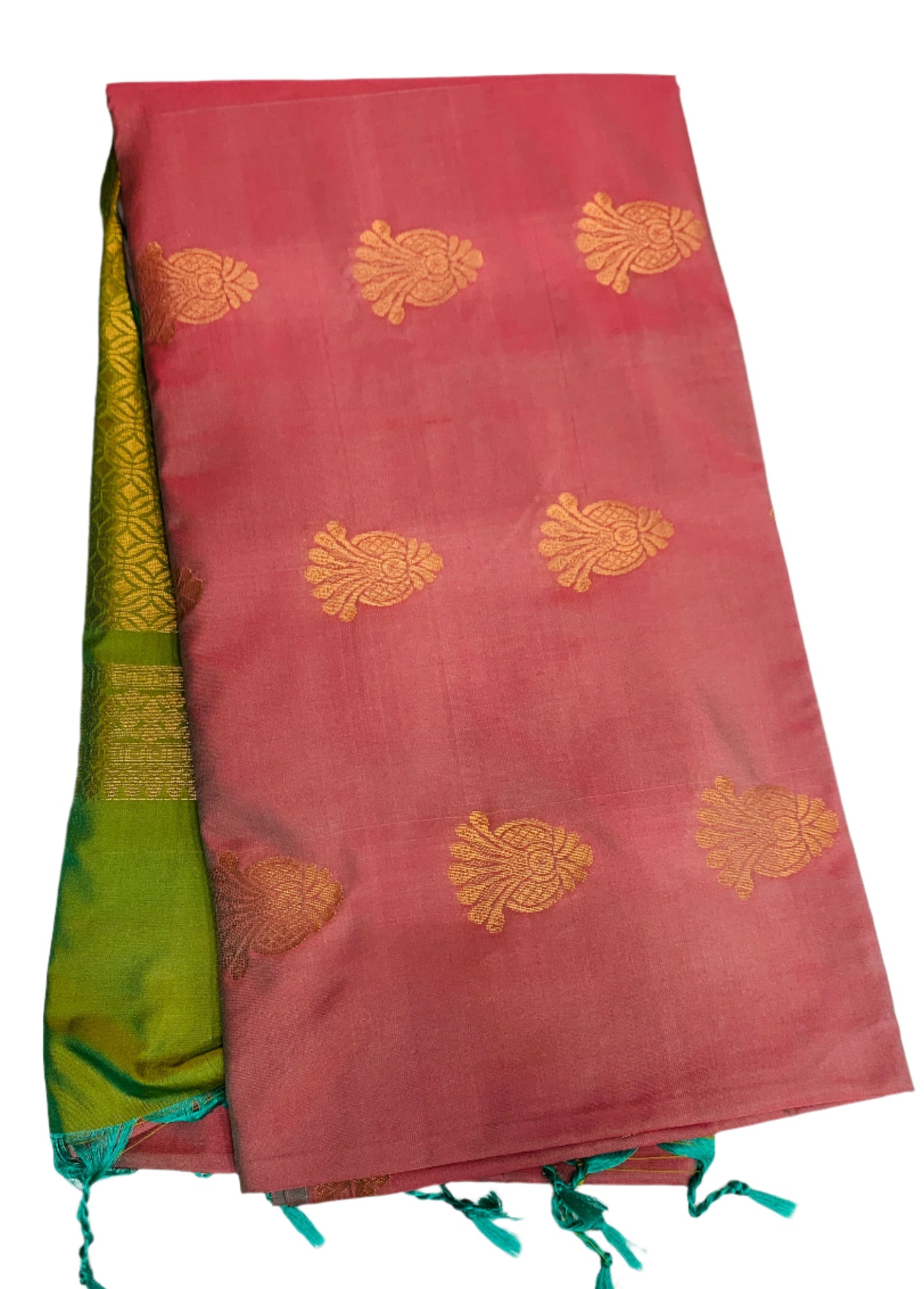 Soft Vegan Silk Saree Onion Pink Colour with Border less