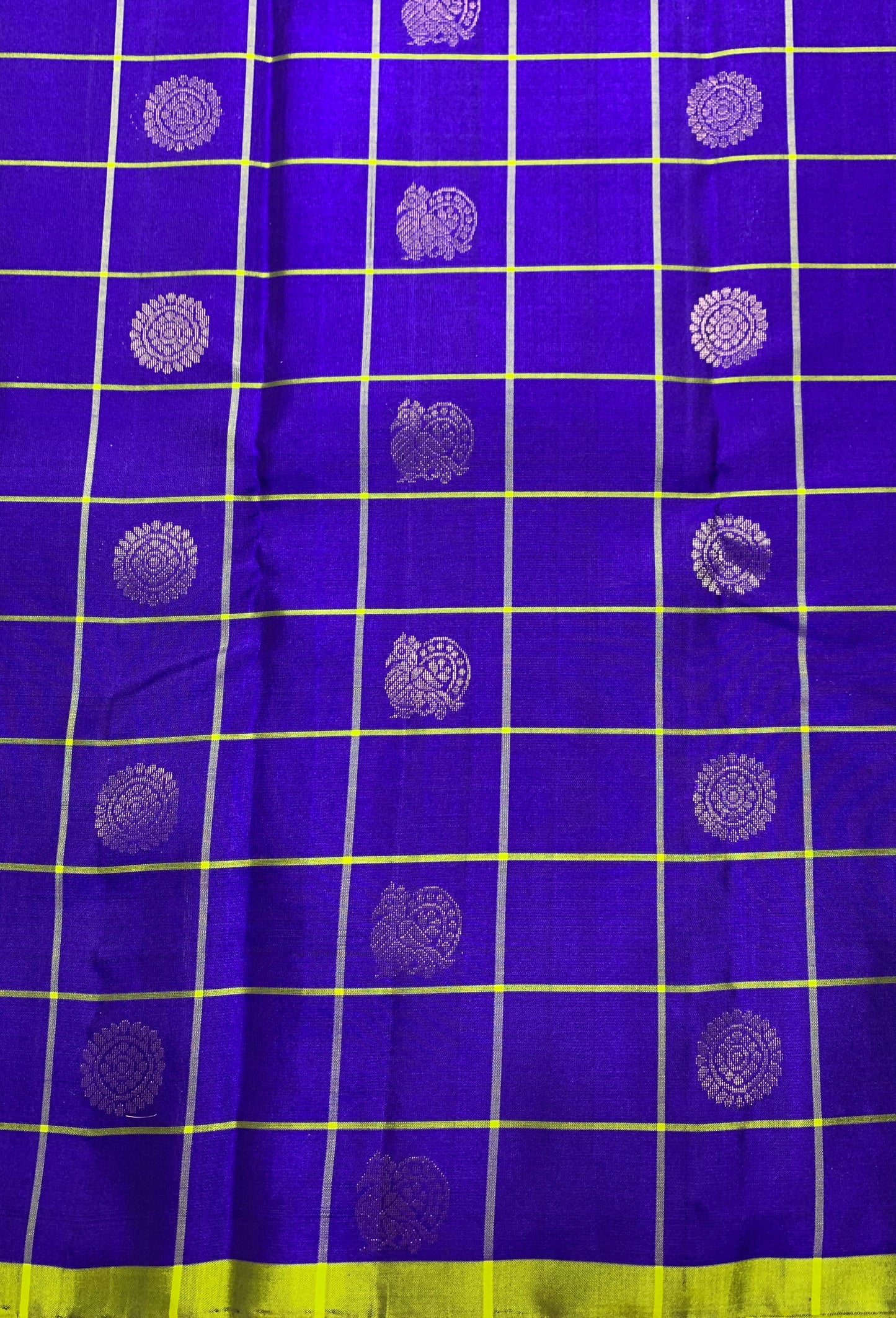 Pure Kanchipuram Silk Saree Blue Colour with BorderLess