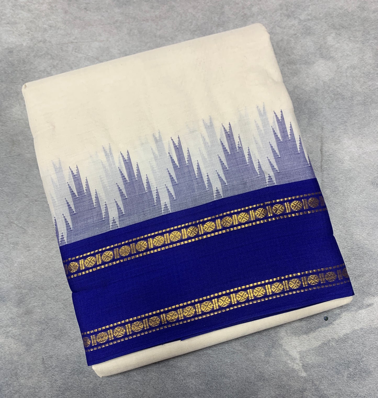 9X5 Cotton Unbleached dhoti with Angavastram