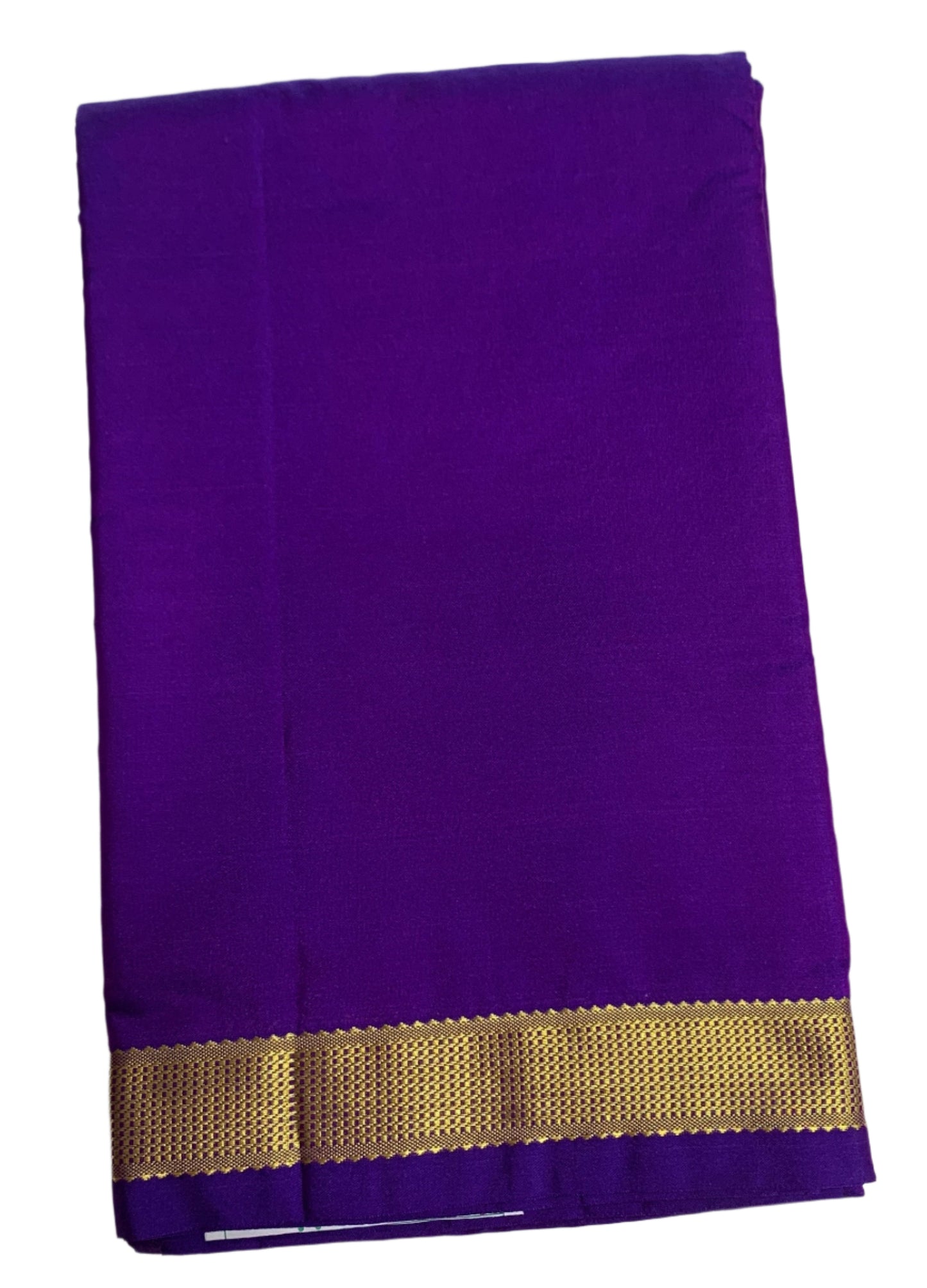 Arani Silk Saree Violet Colour with Golden Border.