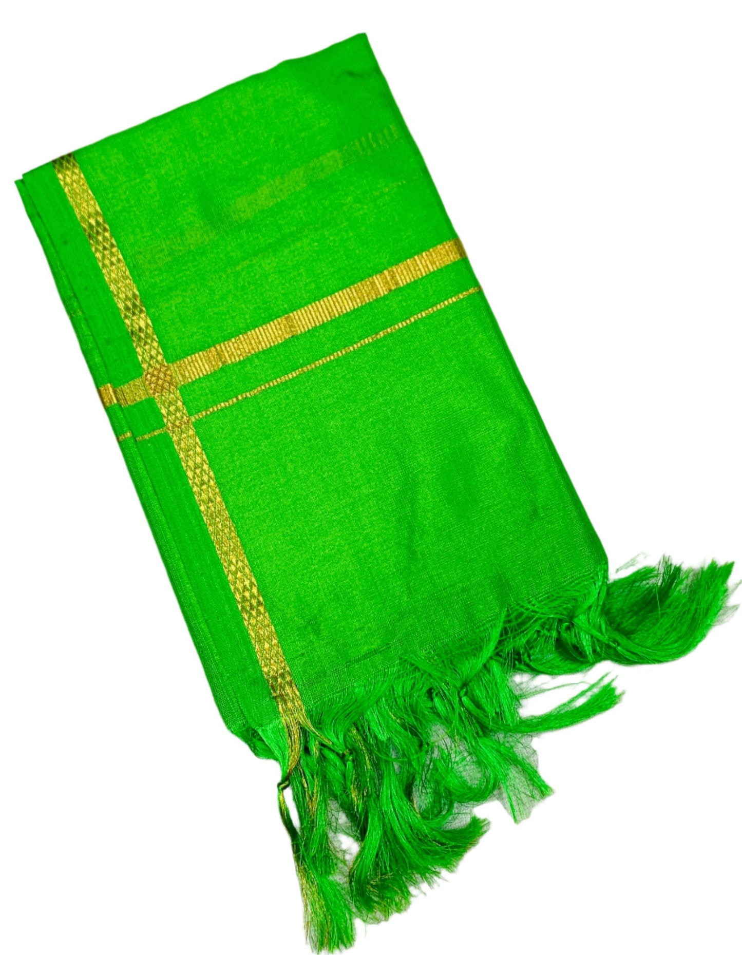 2 Mulam Silk Pooja Towel Light Green Colour