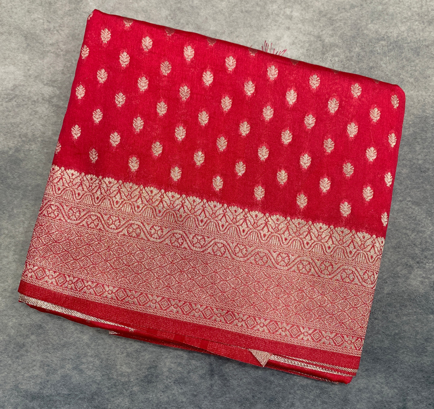 Soft Silk Casual Saree Tomato Pink Colour with Sliver Colour Border