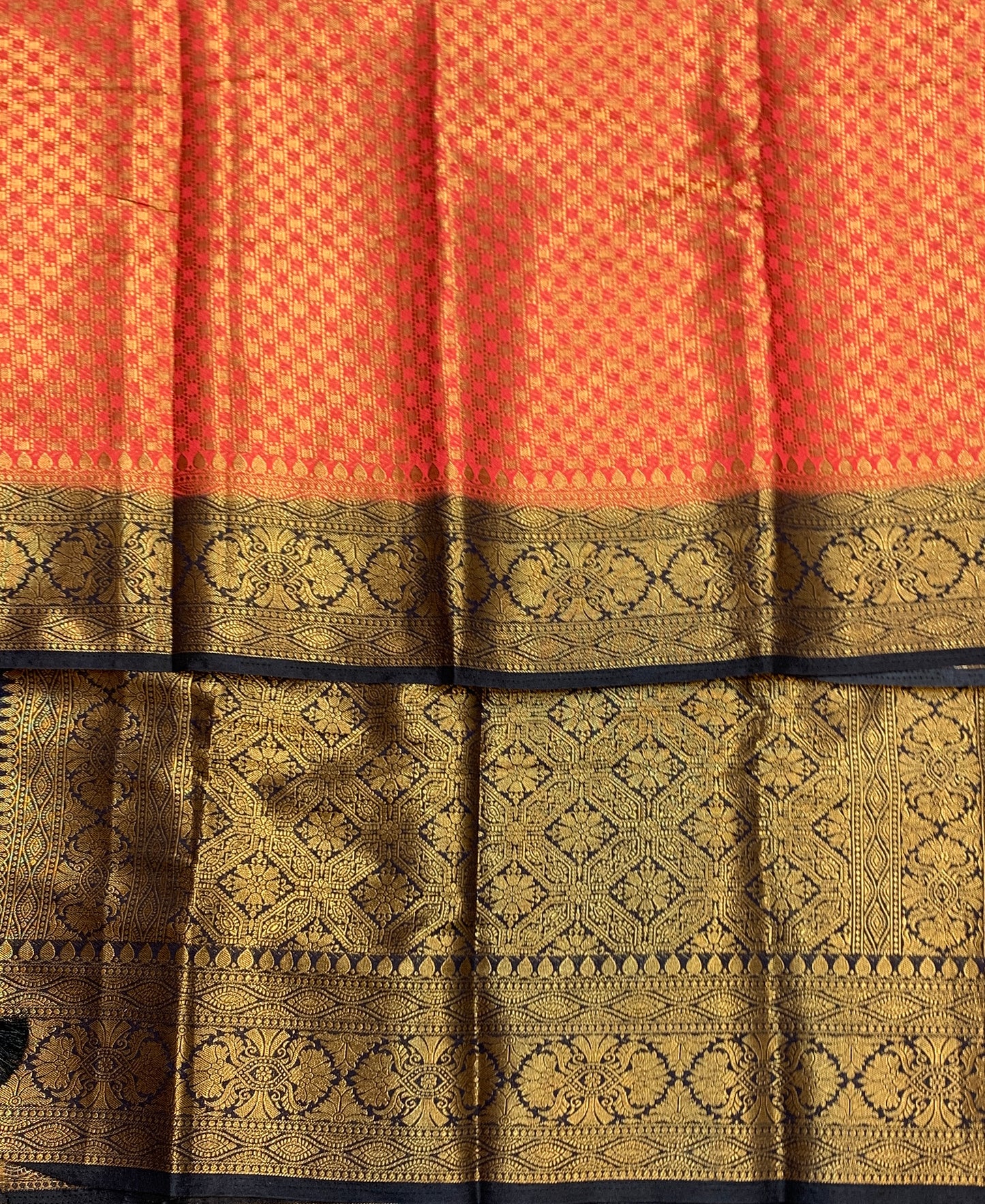 Crepe Saree Red Colour with Block Border
