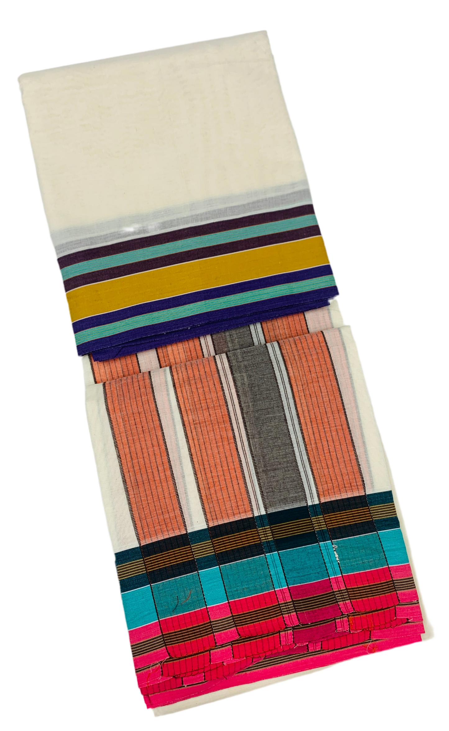 9X5 Cotton Unbleached Dhoti with Angavastram