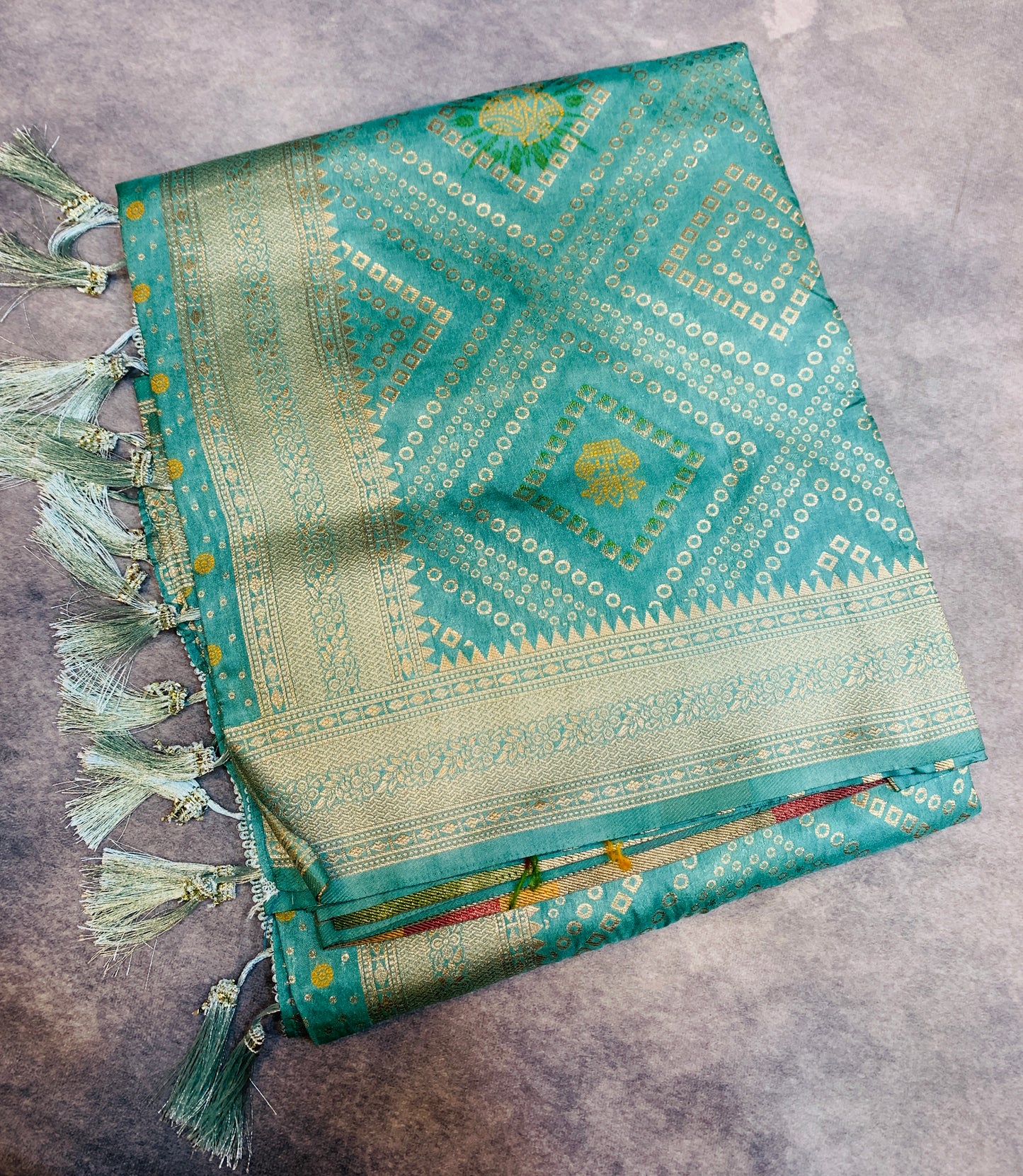 Banaras Soft Silk Saree Gray Blue Colour with Sliver Colour Floral Design Border