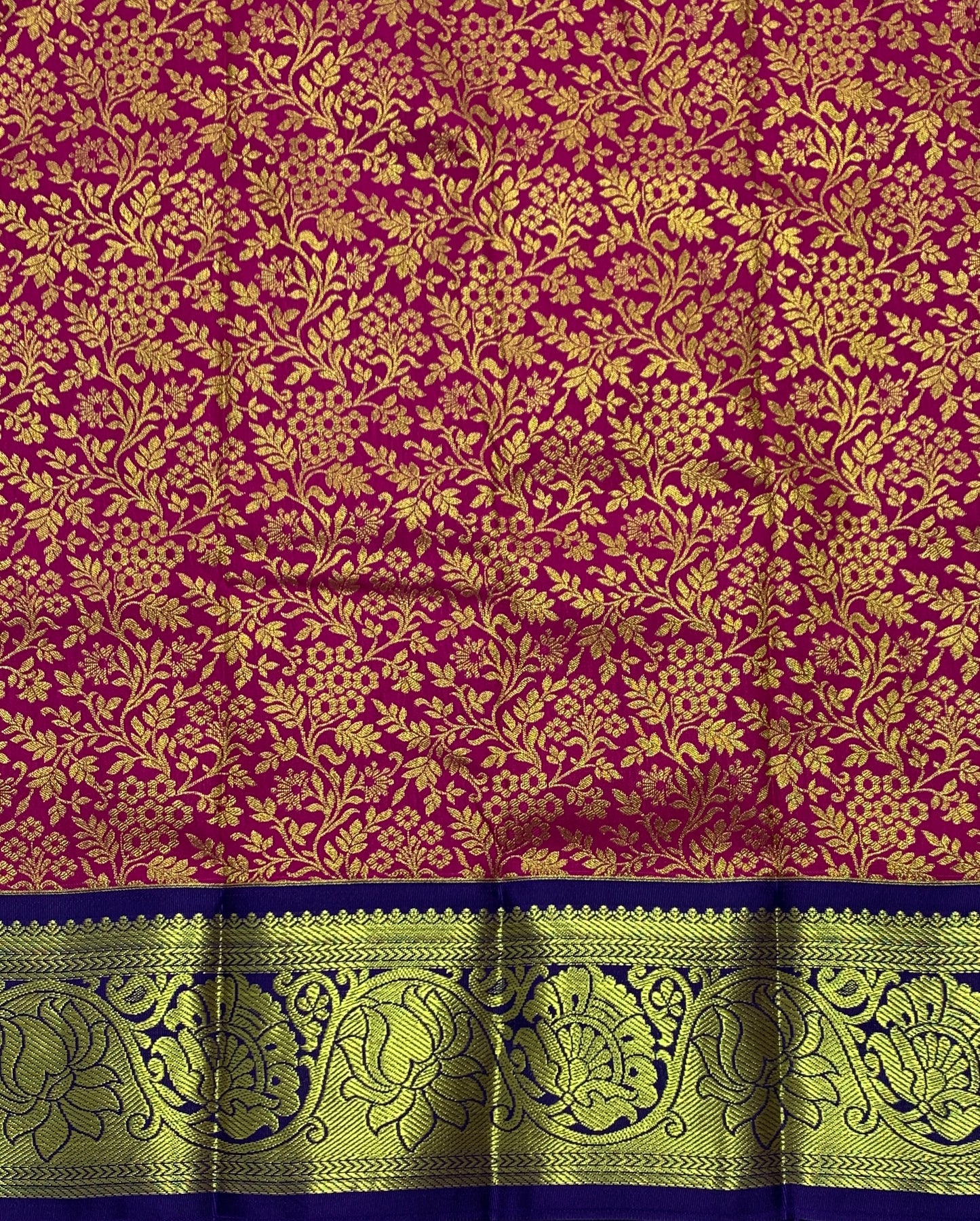 Pink Shade Vegan Silk Kids Pattu Pavadai with Contrast Border for Newborn to 2 Years