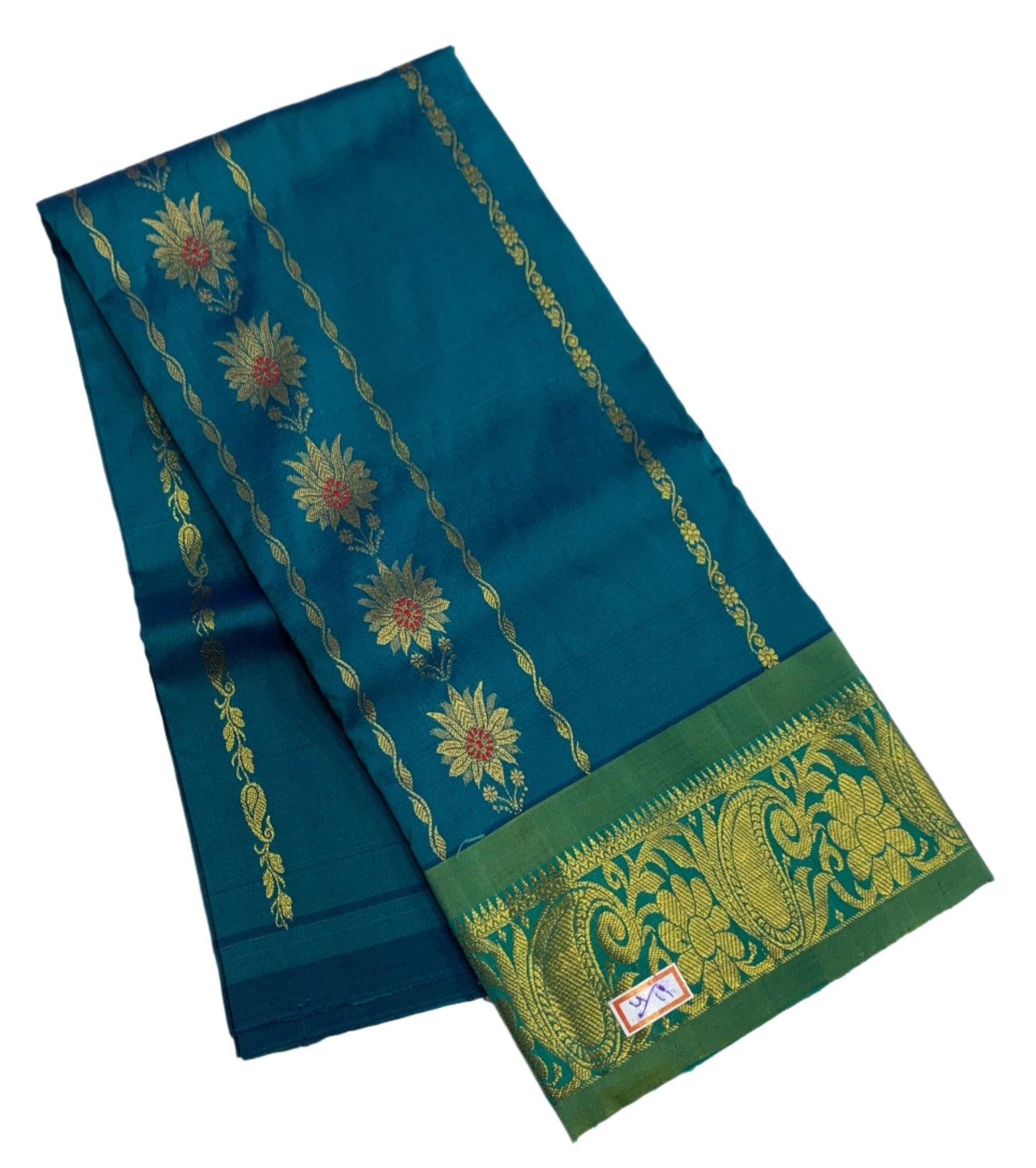 Rama Blue Shade Semi Silk Kids Pattu Pavadai with Self border for Age 2 to 5