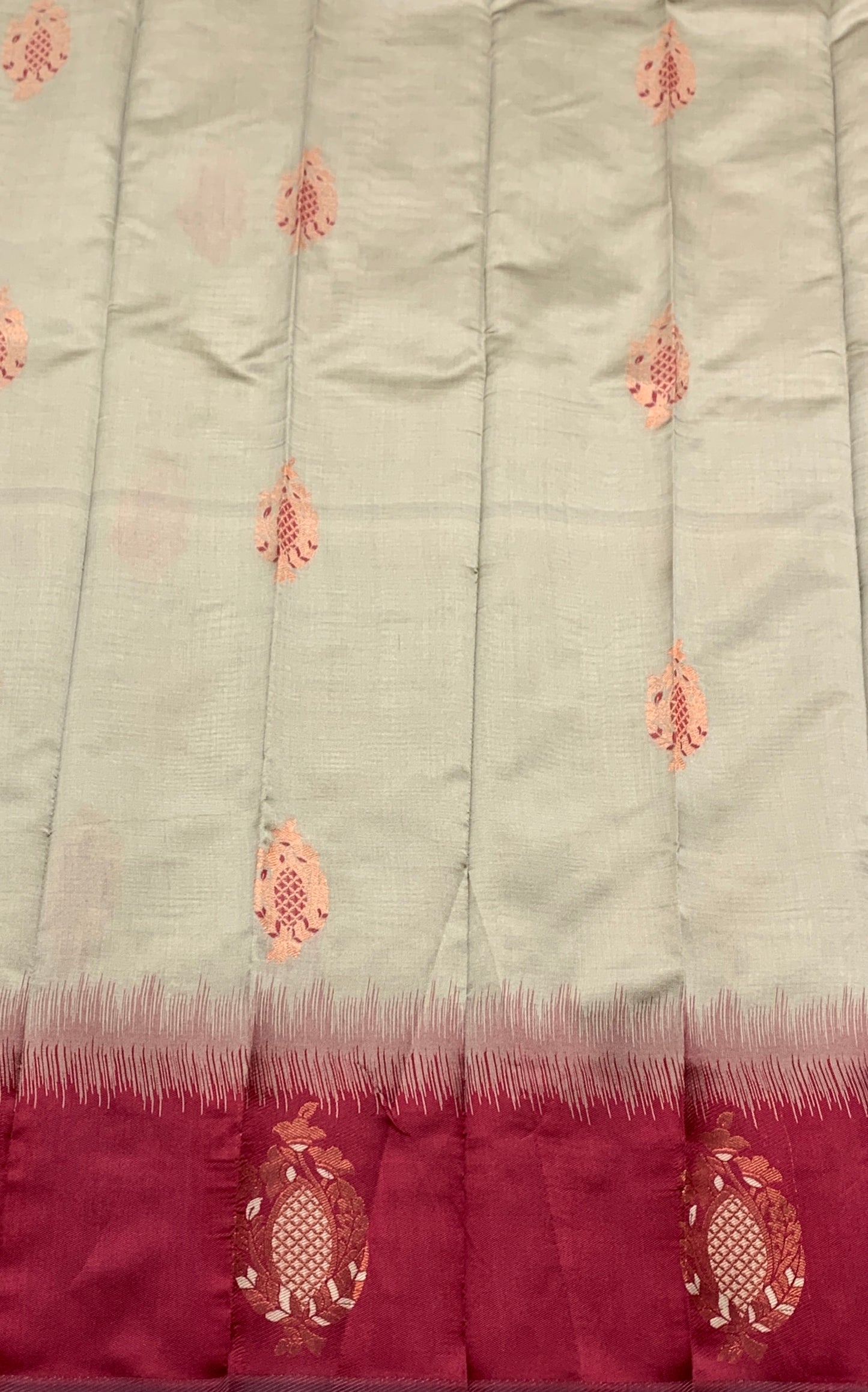 Art Silk Saree Tussar Colour with Maroon Border