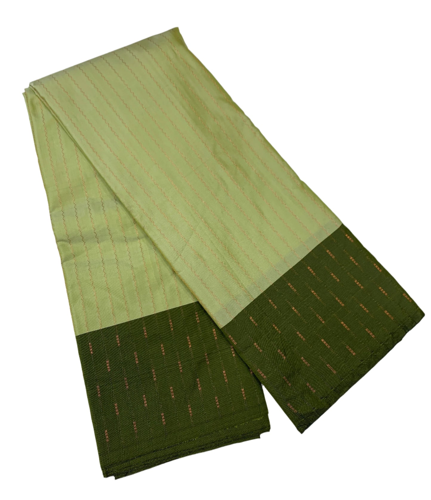 Arani Silk Saree Pista Green Colour Olive Green Border