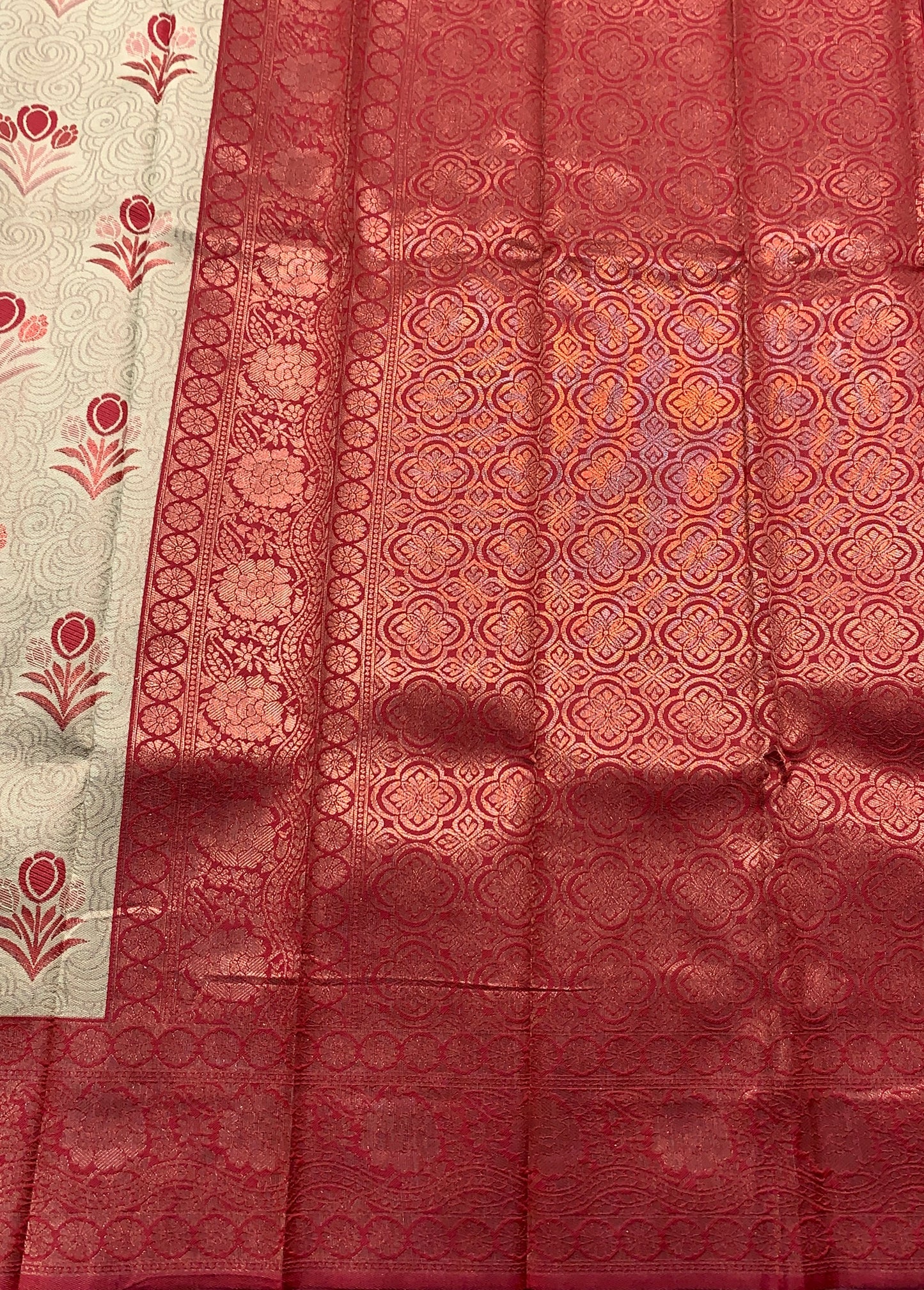 Art Silk Saree Sandal Colour with Maroon Border