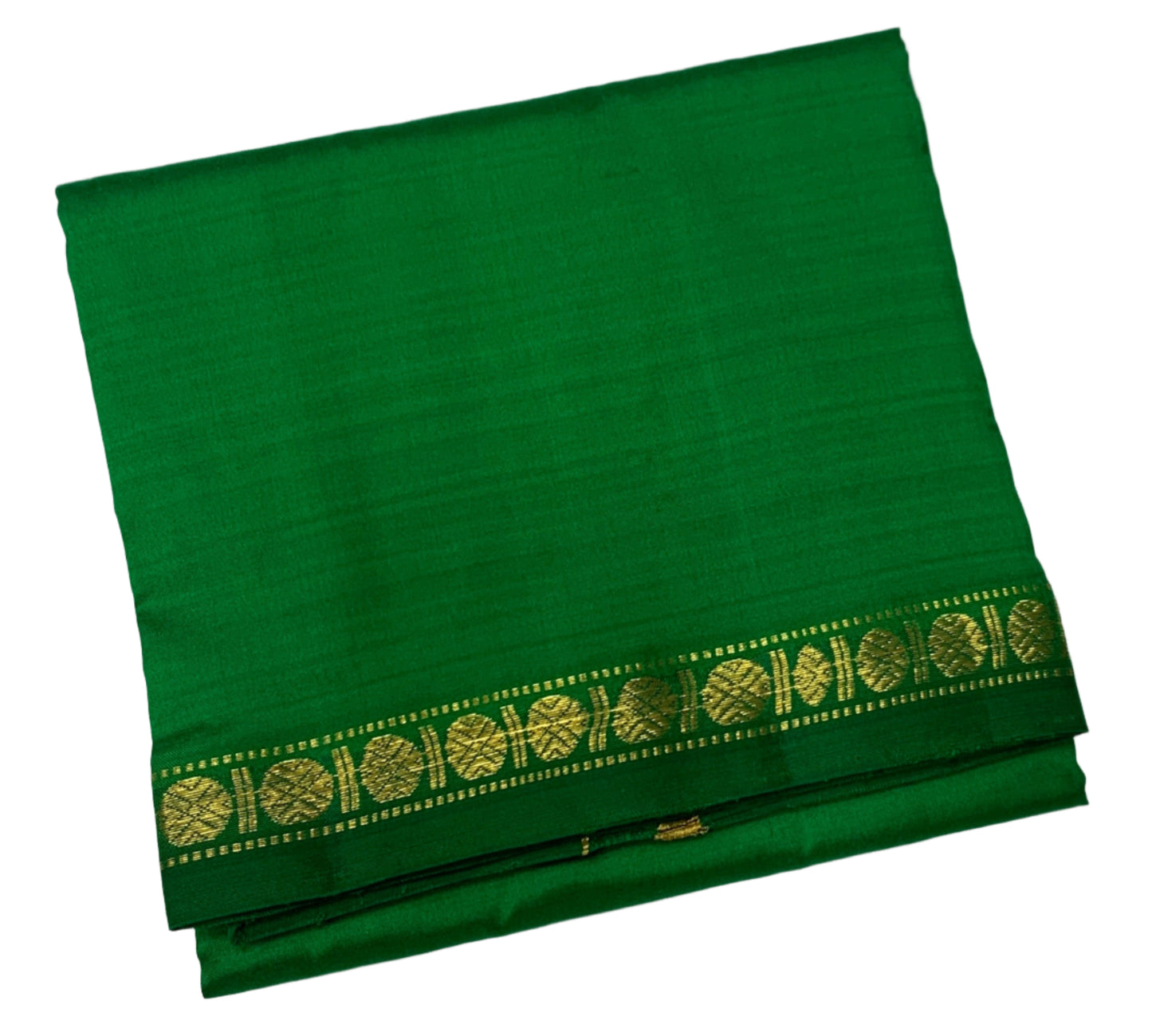 Silk Pooja Towel Green colour