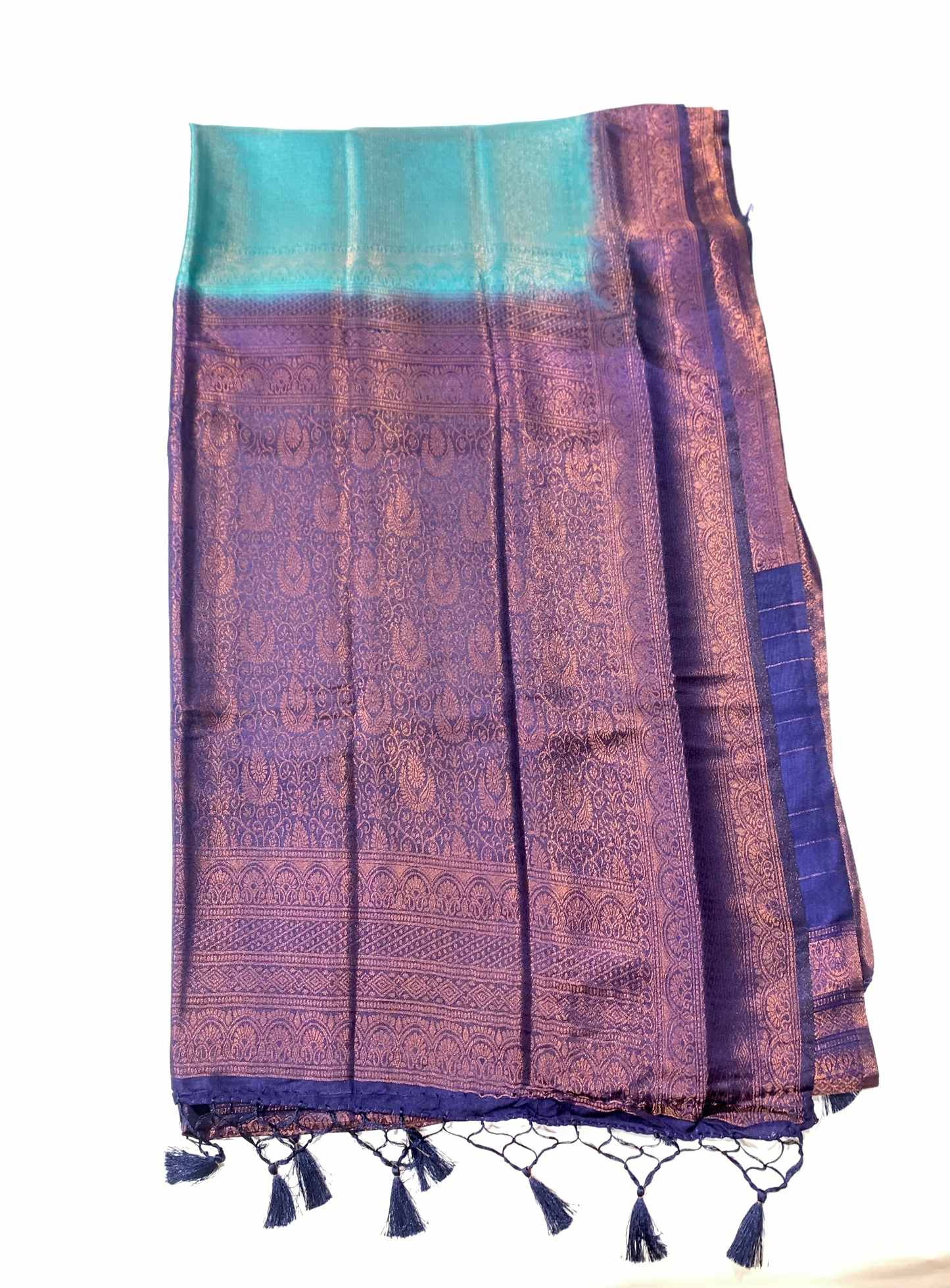 Soft Silk Saree Sky Blue Colour with Navy Blue Pallu