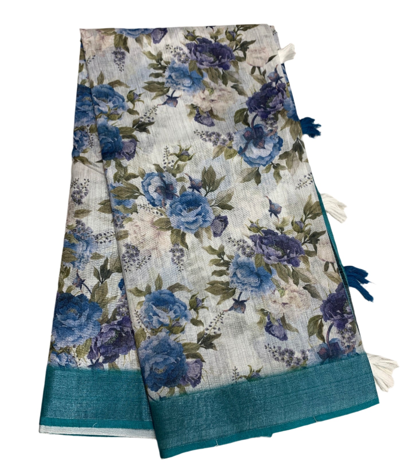 Jute Cotton Saree Off White Shade with Thread Border