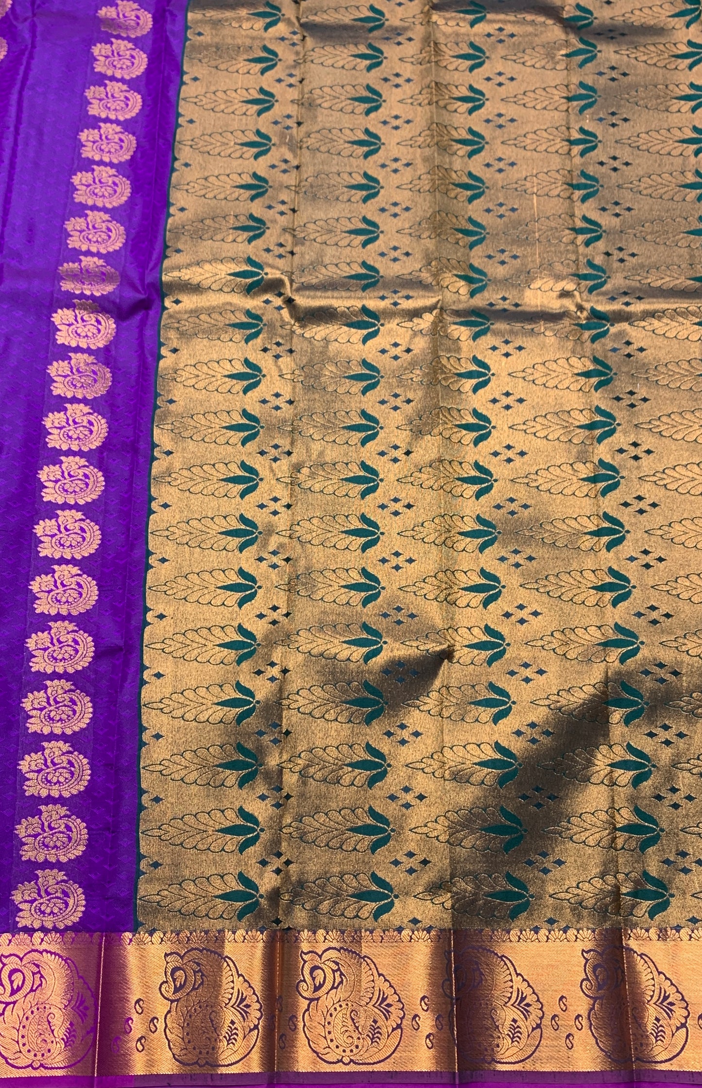 Vegan Silk Saree Vadamali Colour Saree with Copper Border