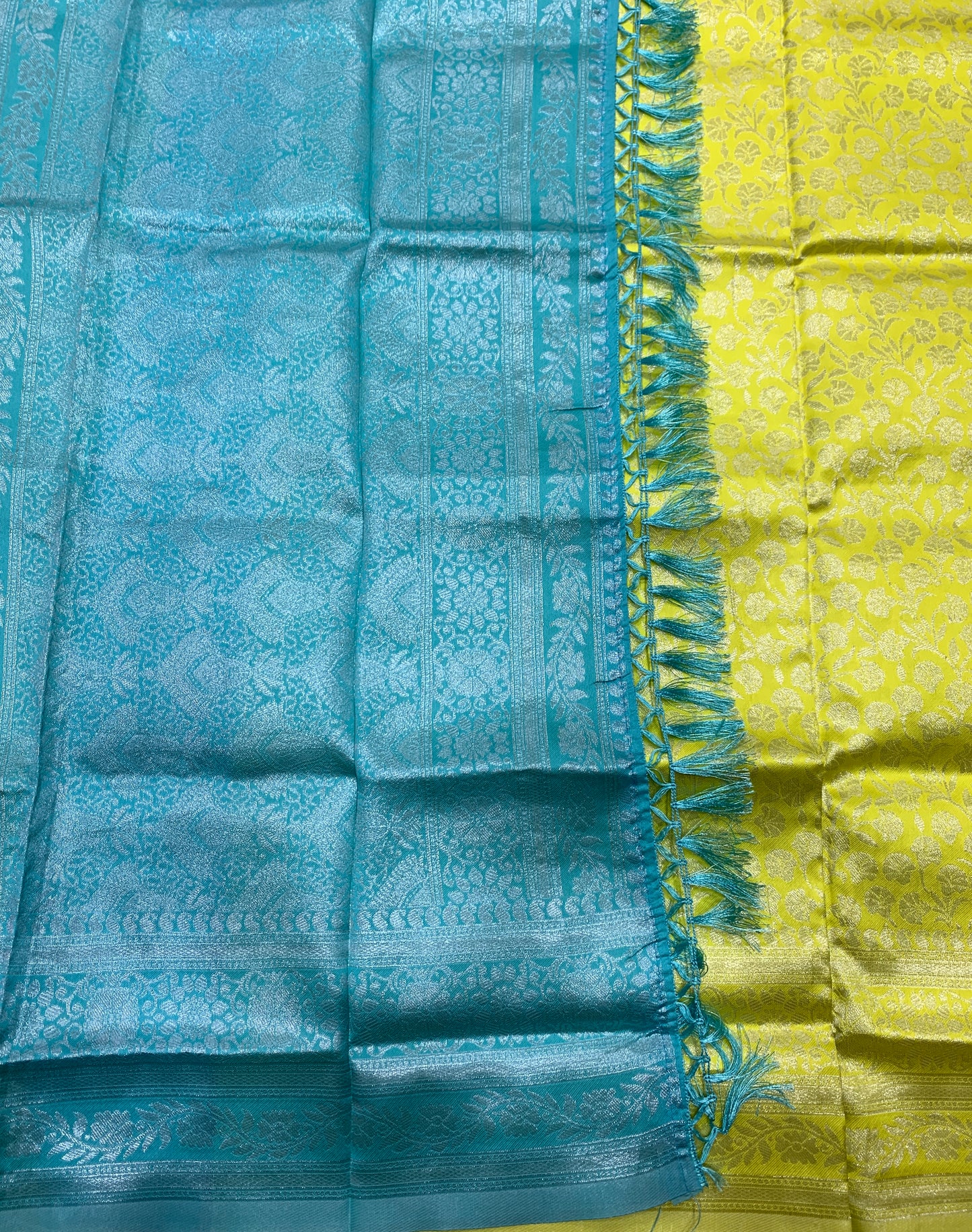 Art Silk Saree Apple Green Colour with Self Border