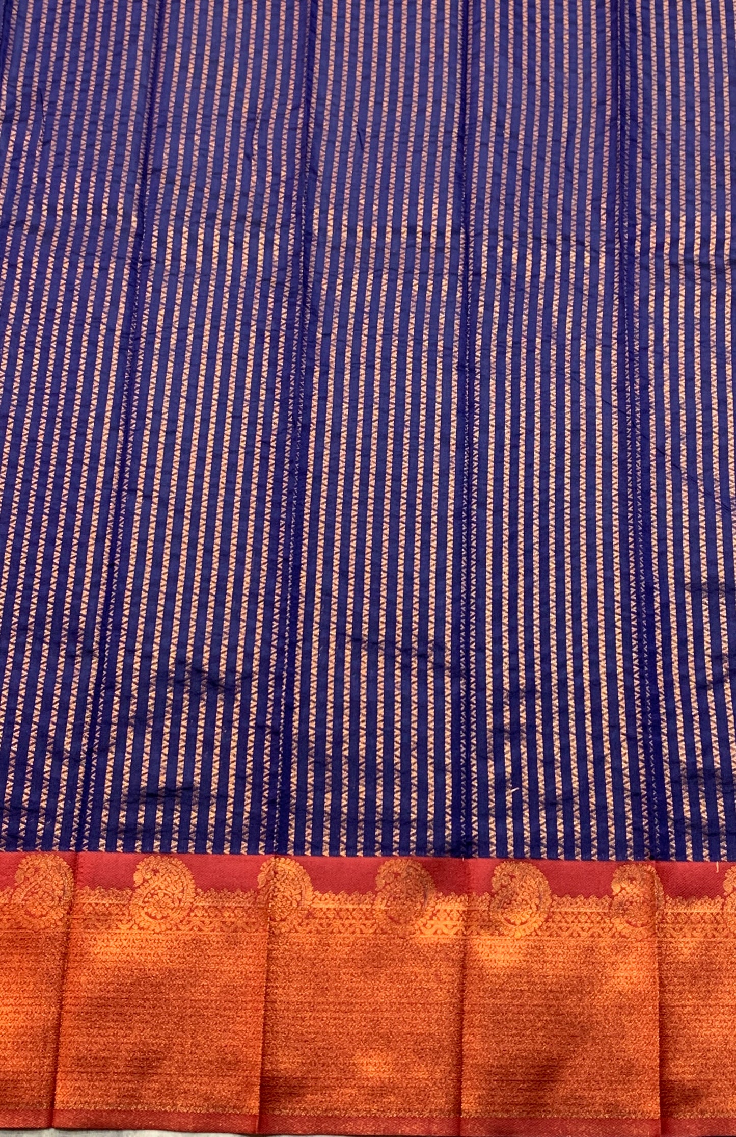 Navy Blue Art Silk Saree Colour with Maroon Border