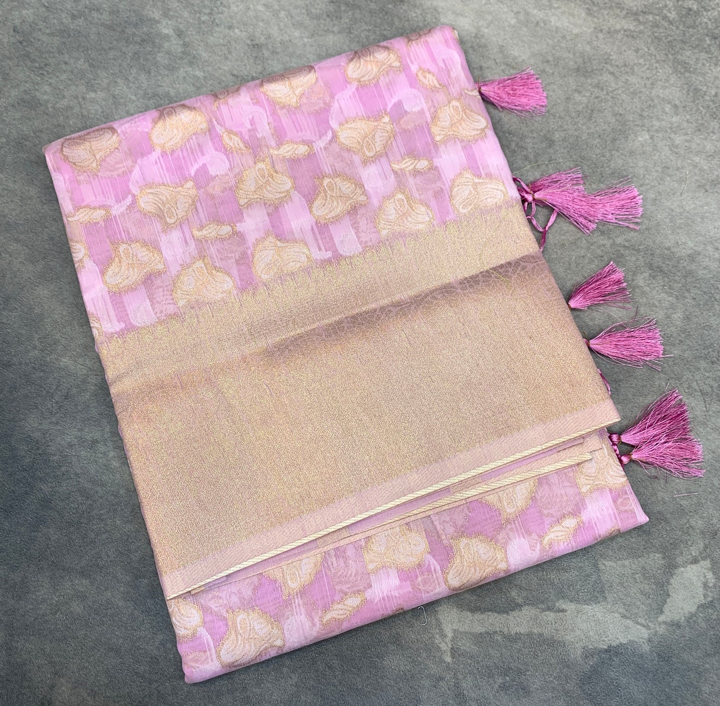 Banaras Katan Saree Lavender Colour with Katan Work Border
