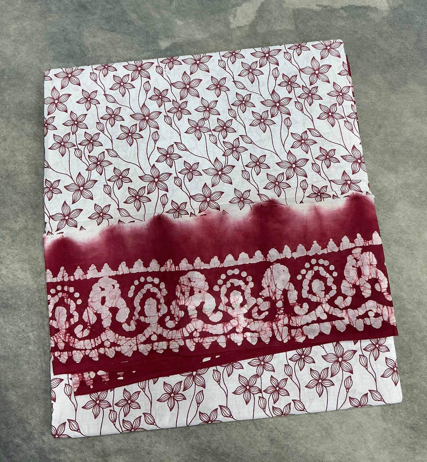 Chettinad Sungudi Cotton White Colour with Maroon Colour Border