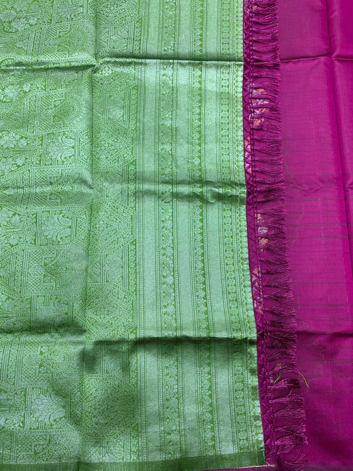 Paper Silk Saree Purple Colour with Border less