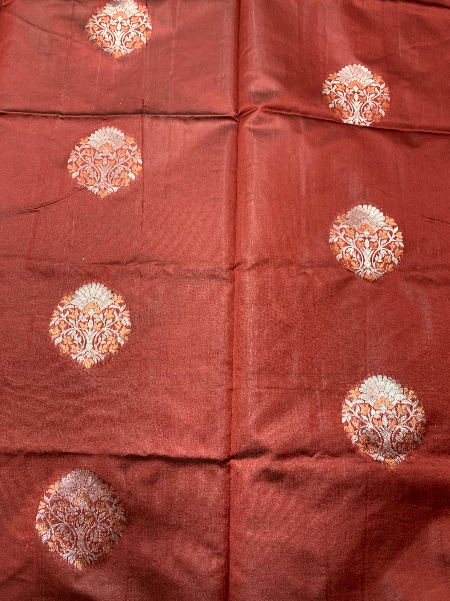 Paper Silk Saree Maroon Colour with Borderless