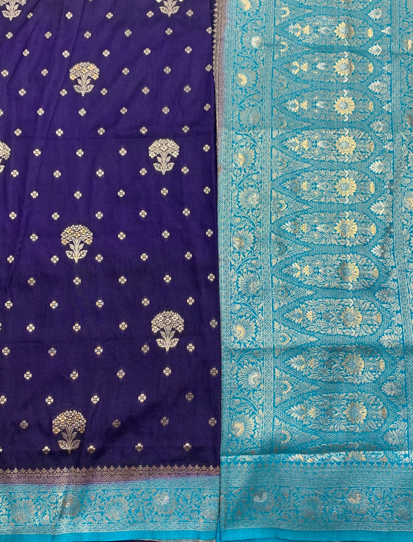 Soft Silk Casual Saree Blue Colour with Sky Blue Colour Border